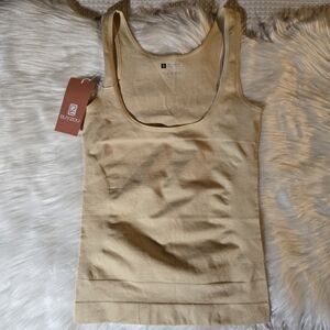 EUYZOU Women's Tummy Control Shapewear Tops Body Shaper Compress Small Beige